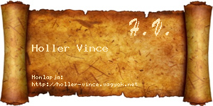 Holler Vince névjegykártya